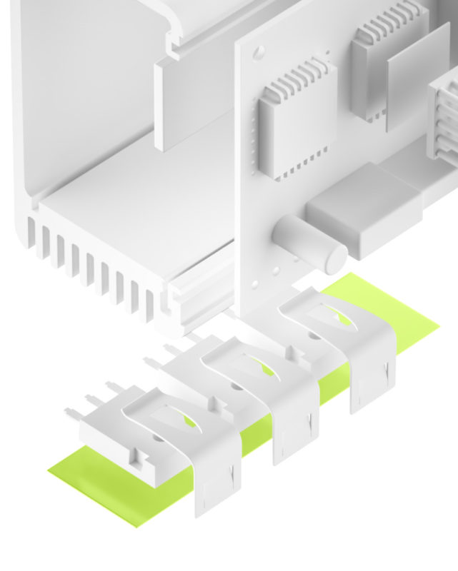 Silikonfolie TFO-T-SI – Hellgrüne, glasfaserverstärkte Hochleistungsfolie (4,1 W/mK) für Elektronik-Kühlung und Isolationsanwendungen.