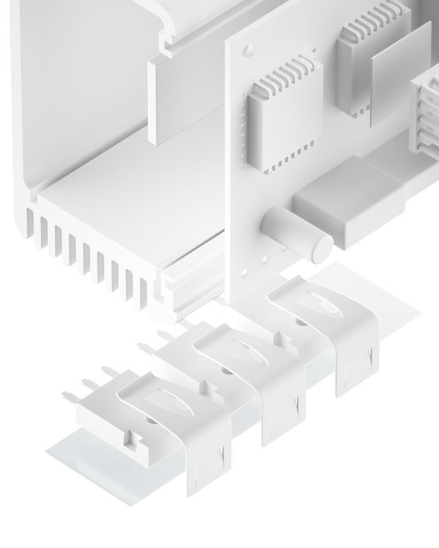 Silikonfolie TFO-ZS-SI – Weiße, flexible Hochleistungsfolie (8,0 W/mK) mit Glasfaserverstärkung zur thermischen Entkopplung.